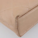 CHANEL Matelasse Hand Bag Leather Beige Gold Tone CC Auth BA16602V-13
