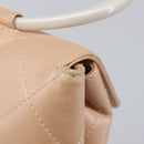 CHANEL Matelasse Hand Bag Leather Beige Gold Tone CC Auth BA16602V-14