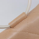 CHANEL Matelasse Hand Bag Leather Beige Gold Tone CC Auth BA16602V-16