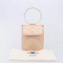 CHANEL Matelasse Hand Bag Leather Beige Gold Tone CC Auth BA16602V-30