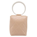CHANEL Matelasse Hand Bag Leather Beige Gold Tone CC Auth BA16602V-3