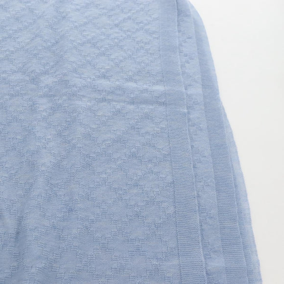 CHANEL Scarf Cashmere Light Blue Pink CC Auth BA16604V