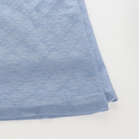 CHANEL Scarf Cashmere Light Blue Pink CC Auth BA16604V