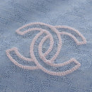 CHANEL Scarf Cashmere Light Blue Pink CC Auth BA16604V-7