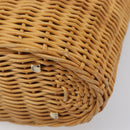 Salvatore Ferragamo Gancini Hand Bag Straw Beige Gold Tone Auth BA16605-9