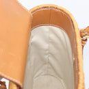 Salvatore Ferragamo Gancini Hand Bag Straw Beige Gold Tone Auth BA16605-22