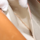 Salvatore Ferragamo Gancini Hand Bag Straw Beige Gold Tone Auth BA16605-24