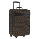 FENDI Zucca Canvas Suitcase Black Silver Auth BA16609V-1
