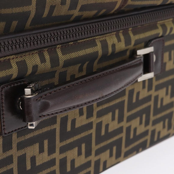 FENDI Zucca Canvas Suitcase Black Silver Auth BA16609V