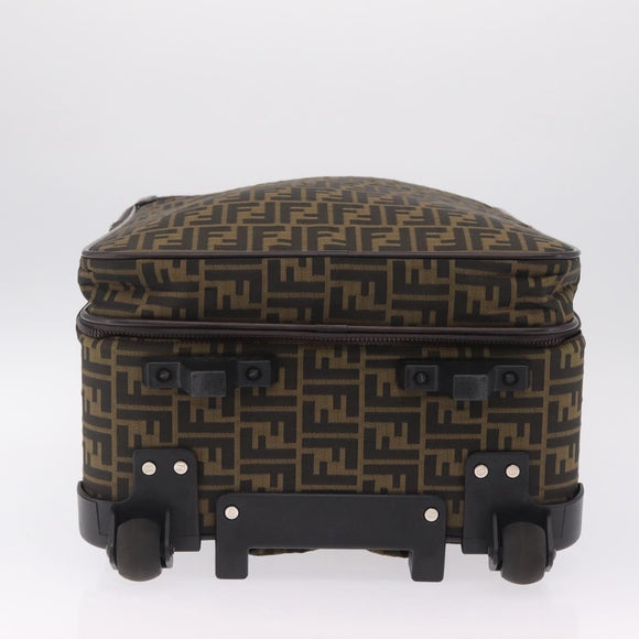 FENDI Zucca Canvas Suitcase Black Silver Auth BA16609V
