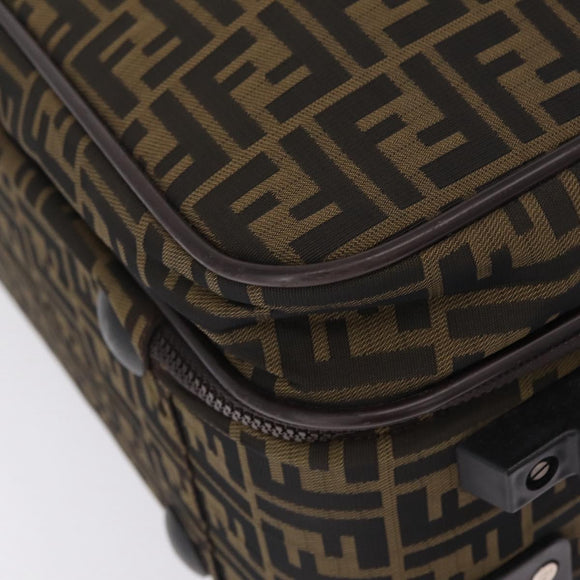 FENDI Zucca Canvas Suitcase Black Silver Auth BA16609V