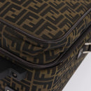 FENDI Zucca Canvas Suitcase Black Silver Auth BA16609V-19