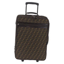 FENDI Zucca Canvas Suitcase Black Silver Auth BA16609V-13