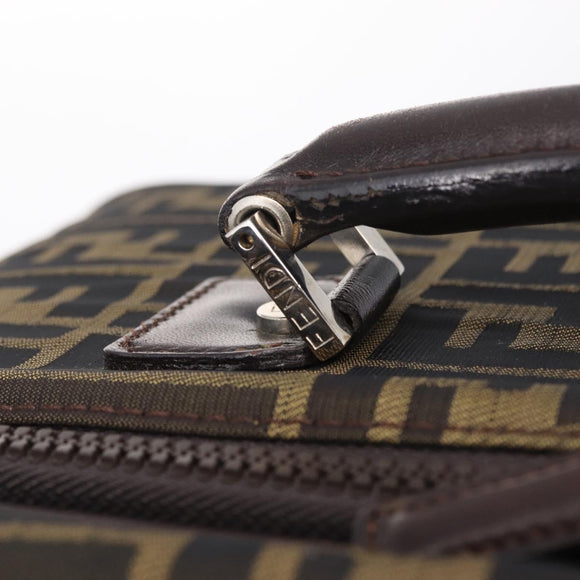 FENDI Zucca Canvas Suitcase Black Silver Auth BA16609V