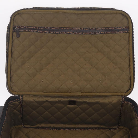FENDI Zucca Canvas Suitcase Black Silver Auth BA16609V