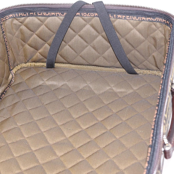 FENDI Zucca Canvas Suitcase Black Silver Auth BA16609V