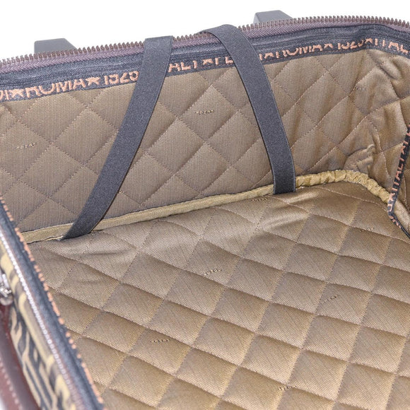FENDI Zucca Canvas Suitcase Black Silver Auth BA16609V