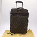 FENDI Zucca Canvas Suitcase Black Silver Auth BA16609V-12