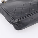 CHANEL Matelasse Chain Shoulder Bag Leather Black Gold Tone CC Auth BA16610-11