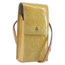 LOUIS VUITTON Monogram Vernis Green Cigarette Case Beige M91048 LV Auth BA16613-1