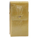 LOUIS VUITTON Monogram Vernis Green Cigarette Case Beige M91048 LV Auth BA16613-13