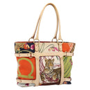 Salvatore Ferragamo Tote Bag Nylon Orange Gold Tone Auth BA16617-1