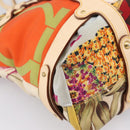 Salvatore Ferragamo Tote Bag Nylon Orange Gold Tone Auth BA16617-12
