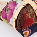 Salvatore Ferragamo Tote Bag Nylon Orange Gold Tone Auth BA16617-14