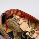 Salvatore Ferragamo Tote Bag Nylon Orange Gold Tone Auth BA16617-19