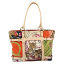 Salvatore Ferragamo Tote Bag Nylon Orange Gold Tone Auth BA16617-2