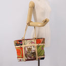 Salvatore Ferragamo Tote Bag Nylon Orange Gold Tone Auth BA16617-27