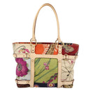 Salvatore Ferragamo Tote Bag Nylon Orange Gold Tone Auth BA16617-3