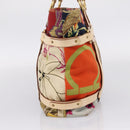 Salvatore Ferragamo Tote Bag Nylon Orange Gold Tone Auth BA16617-4