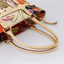 Salvatore Ferragamo Tote Bag Nylon Orange Gold Tone Auth BA16617-7