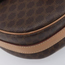 CELINE Macadam Shoulder Bag PVC Brown Gold Tone Auth BA16621-17