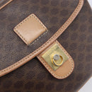 CELINE Macadam Shoulder Bag PVC Brown Gold Tone Auth BA16621-21