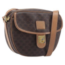 CELINE Macadam Shoulder Bag PVC Brown Gold Tone Auth BA16621-1
