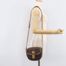 CELINE Macadam Shoulder Bag PVC Brown Gold Tone Auth BA16621-29