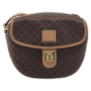 CELINE Macadam Shoulder Bag PVC Brown Gold Tone Auth BA16621-13