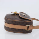 CELINE Macadam Shoulder Bag PVC Brown Gold Tone Auth BA16621-3