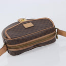 CELINE Macadam Shoulder Bag PVC Brown Gold Tone Auth BA16621-6