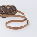 CELINE Macadam Shoulder Bag PVC Brown Gold Tone Auth BA16621-7