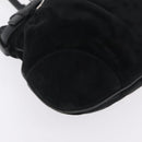 Salvatore Ferragamo Gancini Tote Bag Suede Black Silver Auth BA16622V-10