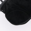 Salvatore Ferragamo Gancini Tote Bag Suede Black Silver Auth BA16622V-12