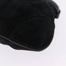Salvatore Ferragamo Gancini Tote Bag Suede Black Silver Auth BA16622V-13