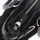 Salvatore Ferragamo Gancini Tote Bag Suede Black Silver Auth BA16622V-17