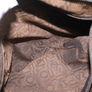 Salvatore Ferragamo Gancini Tote Bag Suede Black Silver Auth BA16622V-23