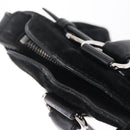 Salvatore Ferragamo Gancini Tote Bag Suede Black Silver Auth BA16622V-25