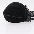 Salvatore Ferragamo Gancini Tote Bag Suede Black Silver Auth BA16622V-4