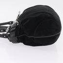 Salvatore Ferragamo Gancini Tote Bag Suede Black Silver Auth BA16622V-5